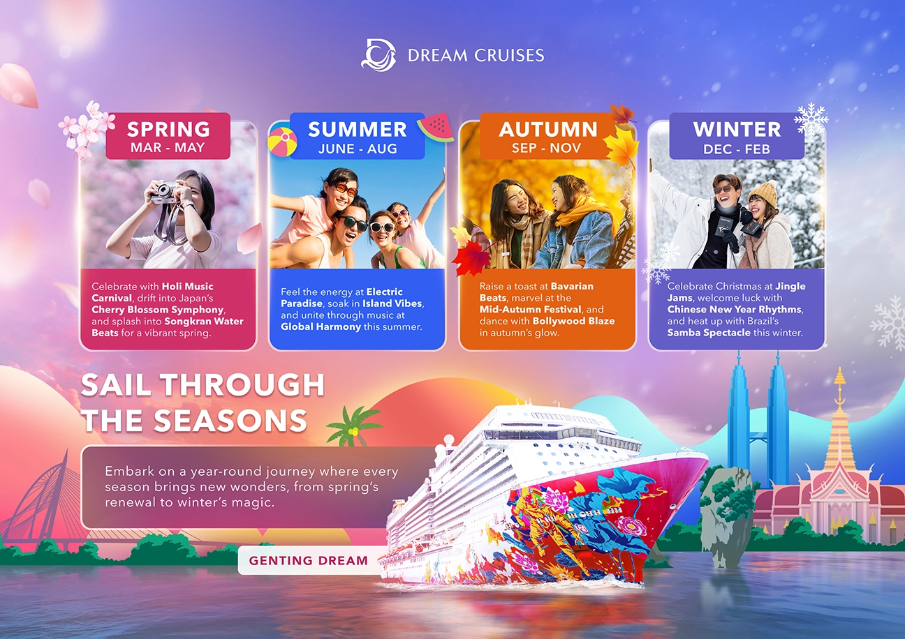 Genting Dream seasonal events calendar—spring, summer, autumn, winter highlights
